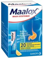 Maalox Maux D'estomac, Suspension Buvable Citron 20 Sachets à La Ricamarie